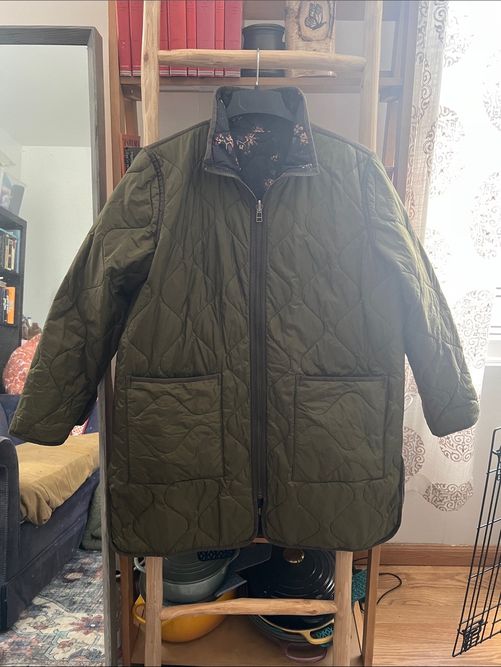 Madewell Reversible Jacket in Olive Floral - women